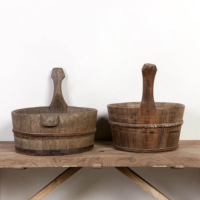 Old Rustic Wooden Basin - Image 3