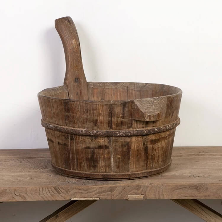 Old Rustic Wooden Basin - Image 5