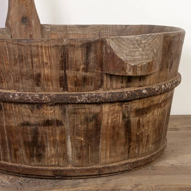Old Rustic Wooden Basin - Image 6