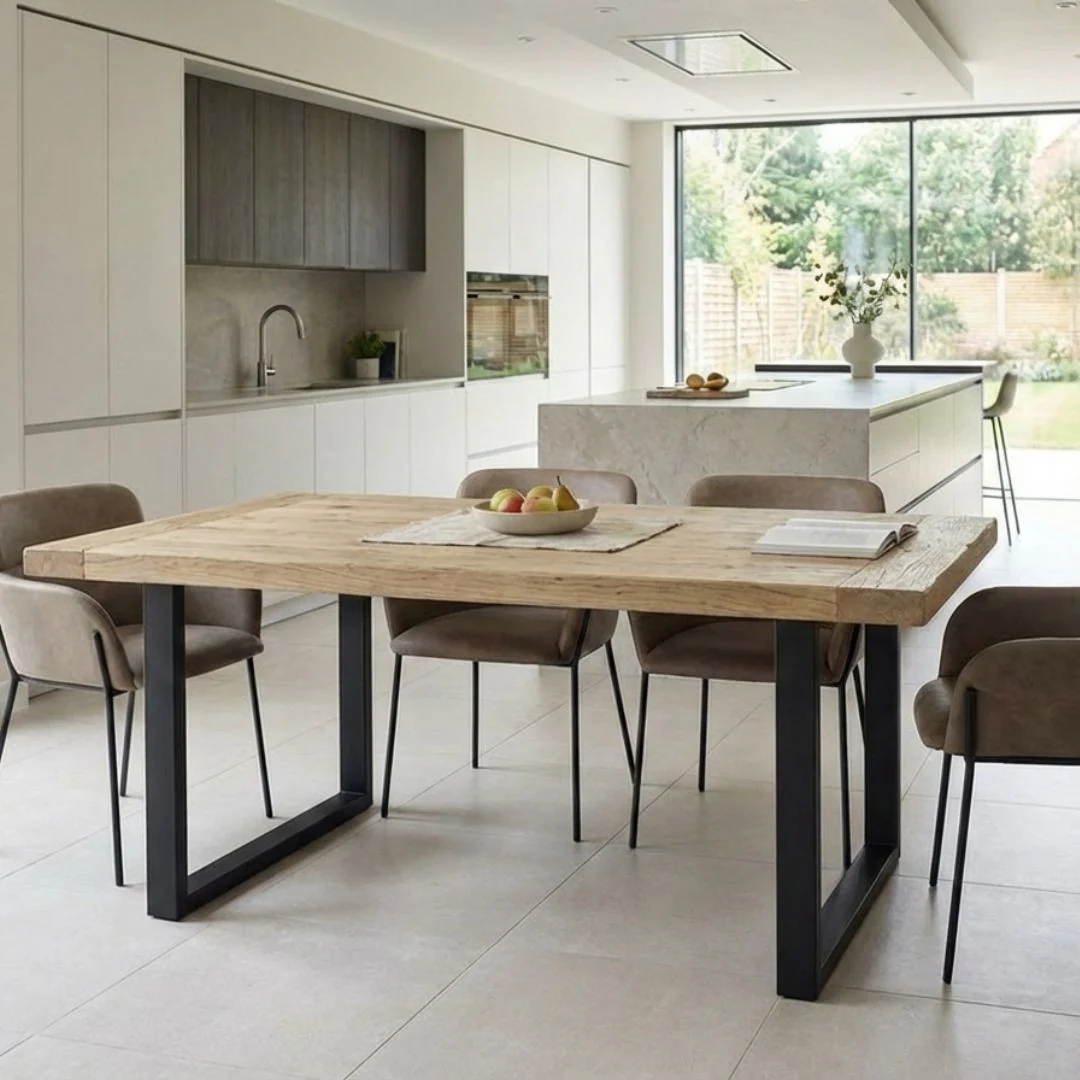 Scafell - Reclaimed Elm Table - Square Legs - Image 4