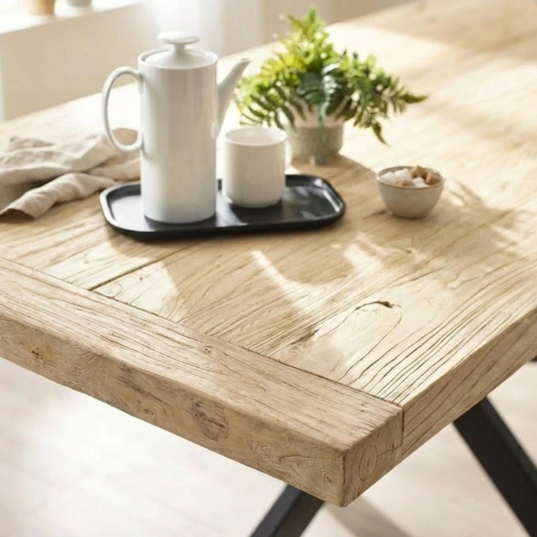 Scafell - Reclaimed Elm Table - Square Legs - Image 6