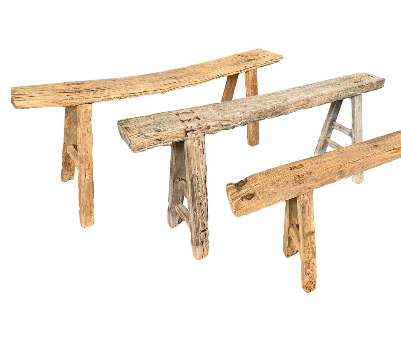 Skinny Antique Chinese Benches - Image 7