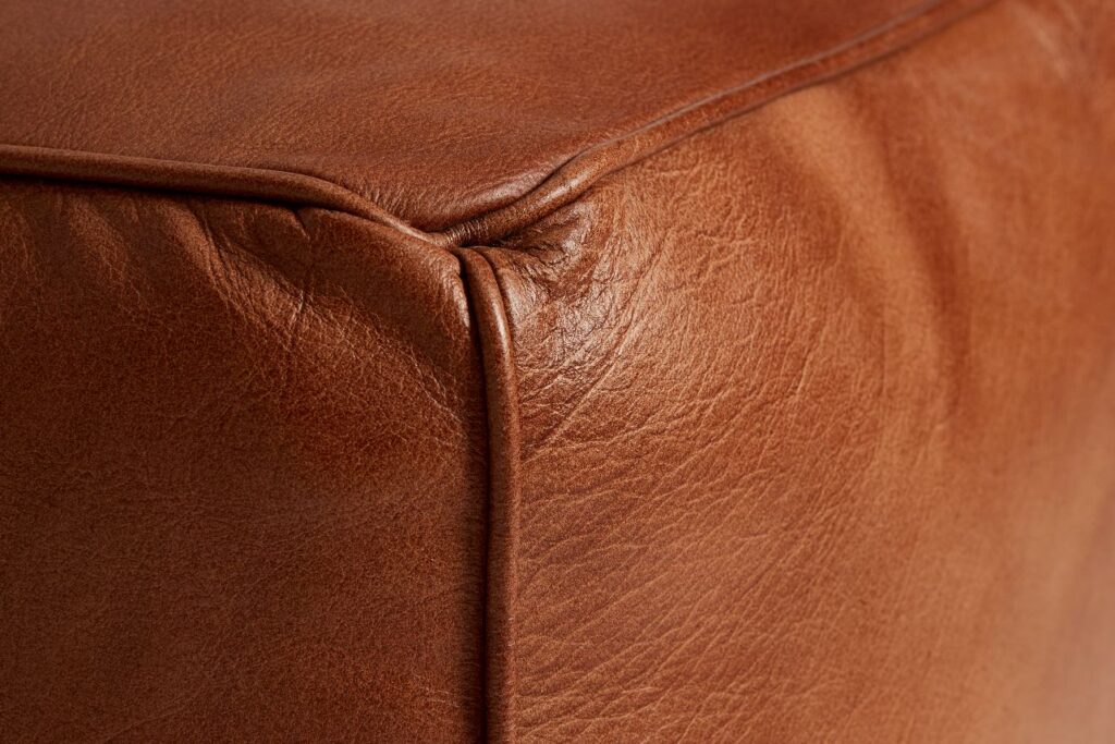 St. Thomas Rose Brown – Buffalo Leather Pouffe - Image 2