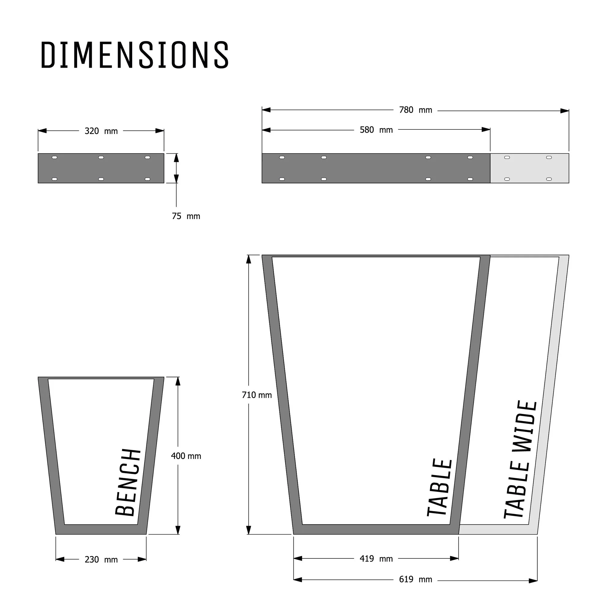 V-Frame Industrial Legs - Image 3