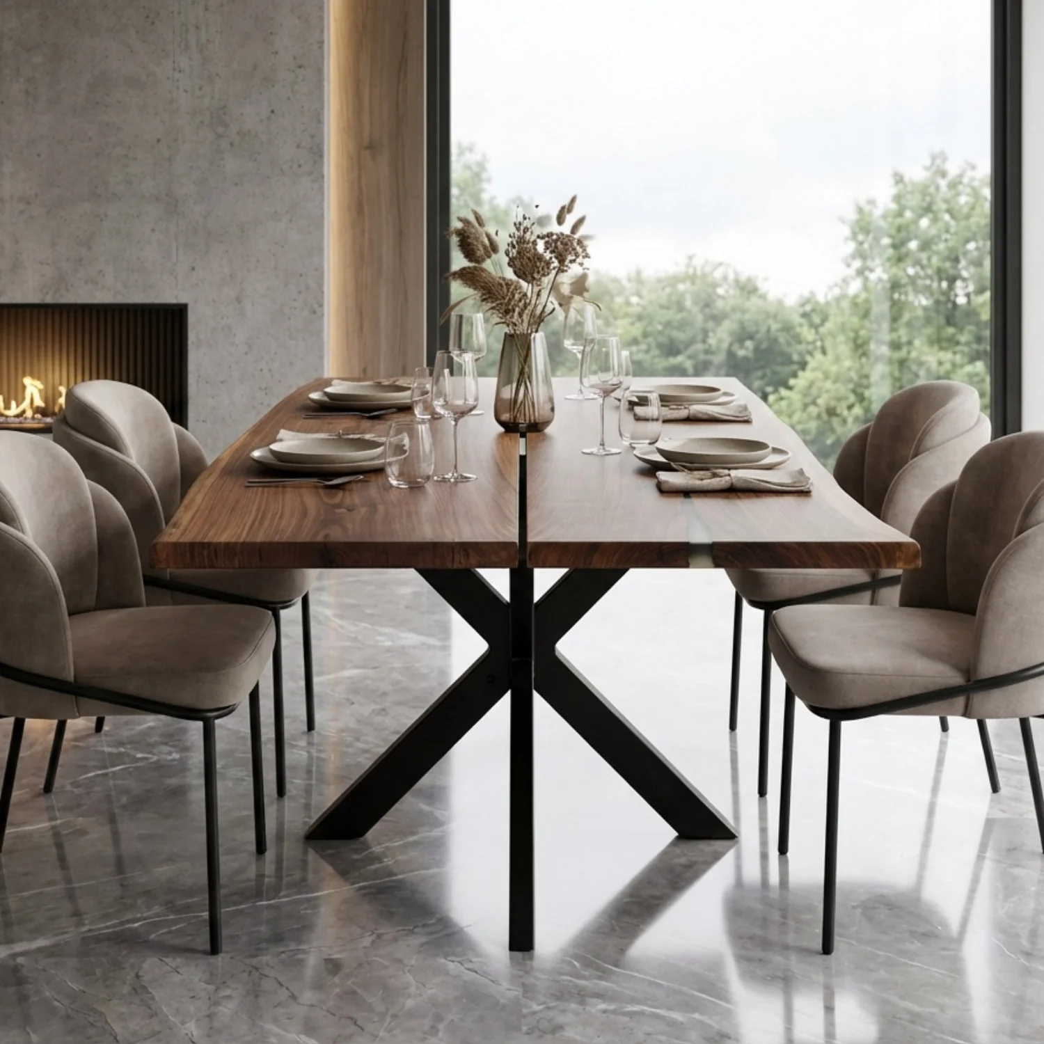 Live Edge Walnut Dining Table - 200 cm | 4423 - Image 12