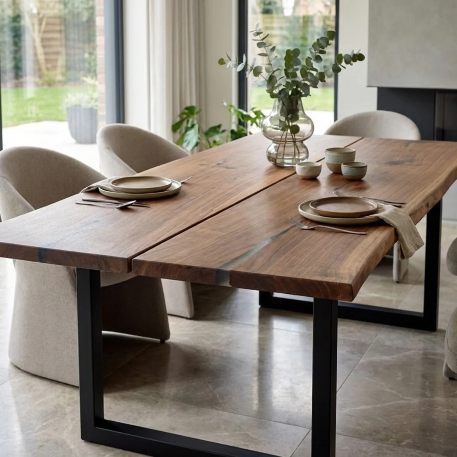 Live Edge Walnut Dining Table - 200 cm | 4423 - Image 17