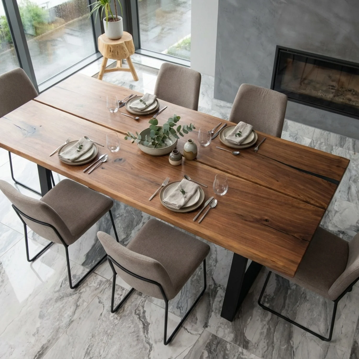 Live Edge Walnut Dining Table - 200 cm | 4423 - Image 4