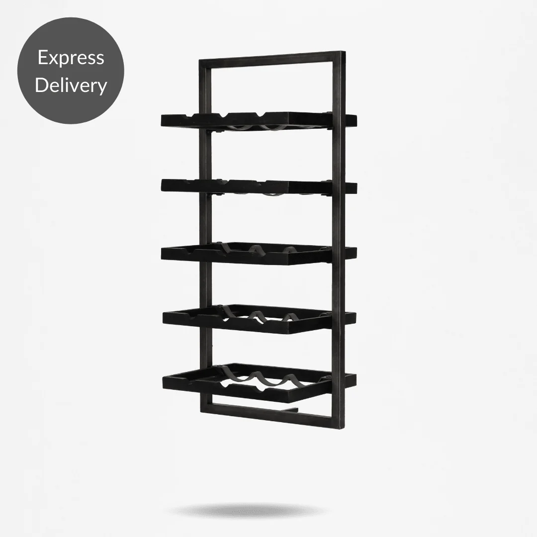 WINEMATE Burned Black Teak 15 Bottles - Style E