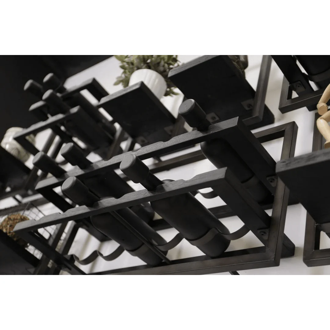 WINEMATE Burned Black Teak 15 Bottles - Style E - Image 3