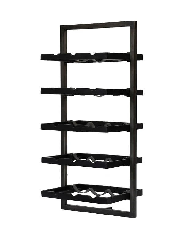 WINEMATE Burned Black Teak 15 Bottles - Style E - Image 9