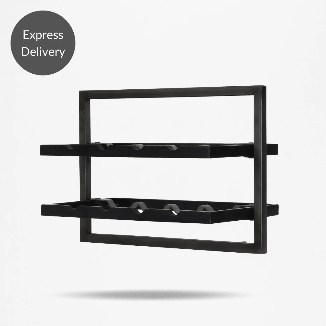 WINEMATE Burned Black Teak 8 Bottles - Style C